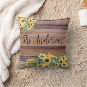 ひまわりファミリー名装飾用クッション クッション (ブランケット)