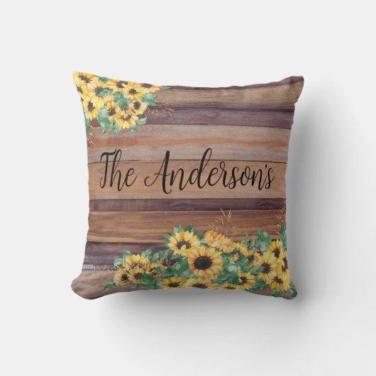 ひまわりファミリー名装飾用クッション クッション (正面)