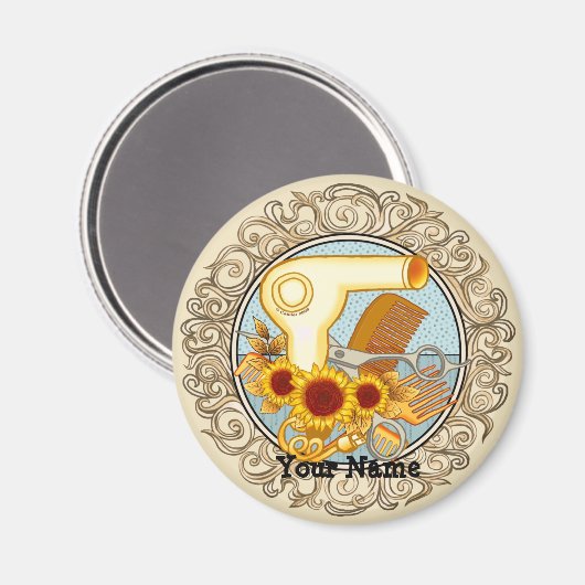 ひまわりファンシー美容師 マグネット (正面/裏面)