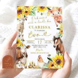 ひまわりファームアニマルサマー誕生日 招待状