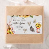 ひまわりファームハウス素朴スクリプト卵カートンラベル ラベル (インサイチュ)