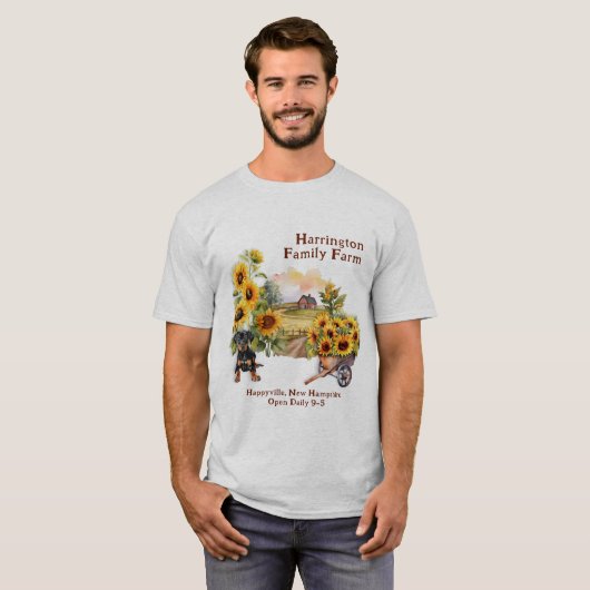 ひまわりファーム栽培者カスタムT型 Tシャツ (正面フル)