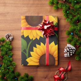 ひまわりファーム3Dアイソメパターン ラッピングペーパー