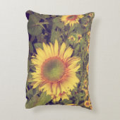 ひまわりフィルター効果付きレトロヴィンテージスタイル アクセントクッション (裏面(縦))