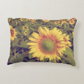 ひまわりフィルター効果付きレトロヴィンテージスタイル アクセントクッション (裏面)