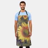 ひまわりフィルター効果付きレトロヴィンテージスタイル エプロン (着用した状態)