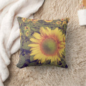 ひまわりフィルター効果付きレトロヴィンテージスタイル クッション (ブランケット)