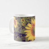 ひまわりフィルター効果付きレトロヴィンテージスタイル コーヒーマグカップ (正面左)