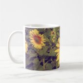 ひまわりフィルター効果付きレトロヴィンテージスタイル コーヒーマグカップ (左)