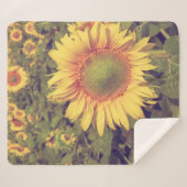 ひまわりフィルター効果付きレトロヴィンテージスタイル シェルパブランケット (正面(横))