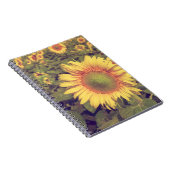 ひまわりフィルター効果付きレトロヴィンテージスタイル ノートブック (右側)