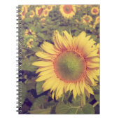ひまわりフィルター効果付きレトロヴィンテージスタイル ノートブック (正面)