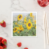 ひまわりフィールドイエローグリーンビューティフルフローラ スタンダードカクテルナプキン (インサイチュ)