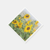 ひまわりフィールドイエローグリーンビューティフルフローラ スタンダードカクテルナプキン (角)