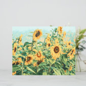 ひまわりフィールドイエローティール（緑がかった色）デクページフローラアート (スタンド正面)