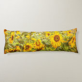 ひまわりフィールドイエローフローラヴィンテージアンティーク ボディピロー (裏面)