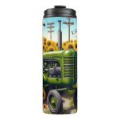 ひまわりフィールドグリーントラクターサマー タンブラー (正面)