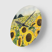 ひまわりフィールド時計 ラウンド壁時計 (傾斜)