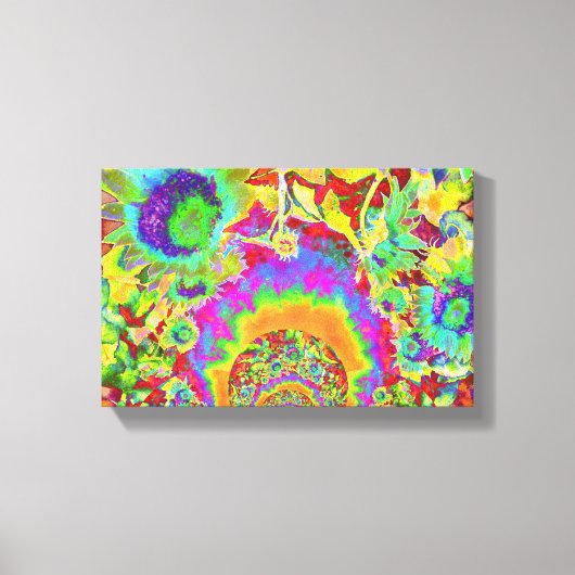 ひまわりフィールド永遠 – オレンジ キャンバスプリント (正面)