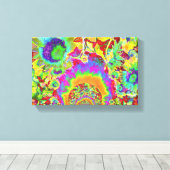 ひまわりフィールド永遠 – オレンジ キャンバスプリント (インサイチュ (ウッドフロア))