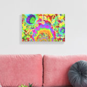 ひまわりフィールド永遠 – オレンジ キャンバスプリント (インサイチュ (リビング))