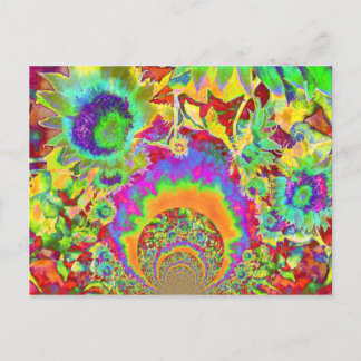 ひまわりフィールド永遠 – オレンジ ポストカード