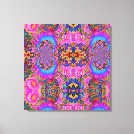 ひまわりフィールド永遠 – ピンク キャンバスプリント (正面)