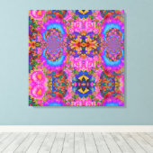 ひまわりフィールド永遠 – ピンク キャンバスプリント (インサイチュ (ウッドフロア))