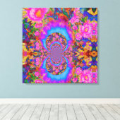 ひまわりフィールド永遠 – ピンク キャンバスプリント (インサイチュ (ウッドフロア))