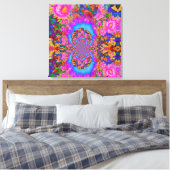 ひまわりフィールド永遠 – ピンク キャンバスプリント (インサイチュ (寝室))