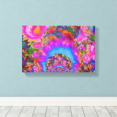 ひまわりフィールド永遠 – ピンク キャンバスプリント (インサイチュ (ウッドフロア))