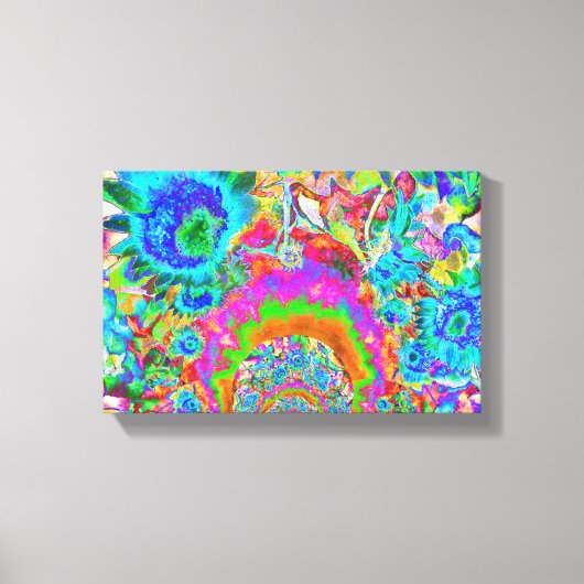 ひまわりフィールド永遠 – 青 キャンバスプリント (正面)