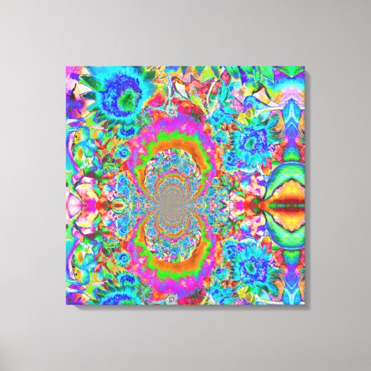 ひまわりフィールド永遠 – 青 キャンバスプリント (正面)