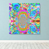 ひまわりフィールド永遠 – 青 キャンバスプリント (インサイチュ (ウッドフロア))