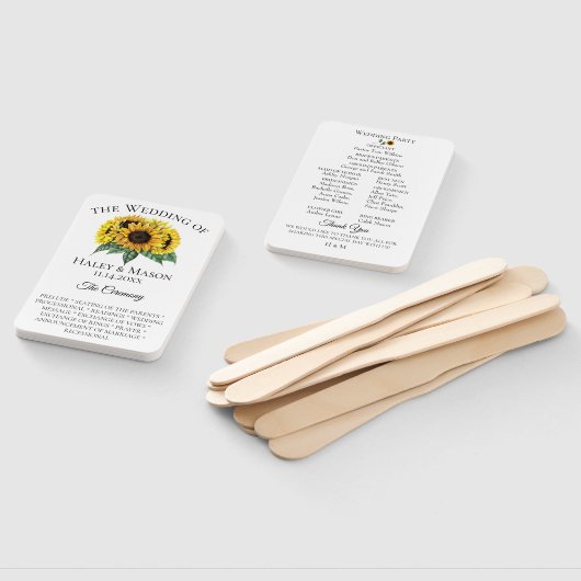 ひまわりフィールド結婚式 プログラム ハンドファン (組立なし)