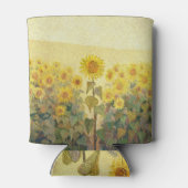 ひまわりフィールド：油彩テクスチャ。 缶クーラー (裏面)