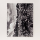 ひまわりフィールド(白黒) ジグソーパズル (縦)