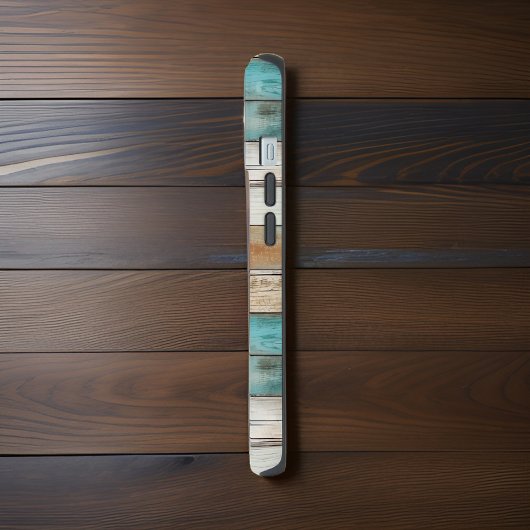 ひまわりフェイクの緑の風化木材イニシャル iPhone 15ケース