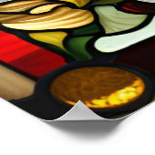 ひまわりフェイクステンドグラス5'円形ラグ ポスター (角)