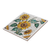 ひまわりフェイクモザイク白 タイル (側面)