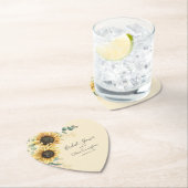 ひまわりフェイク金ゴールドフローラスクリプトブライダルシャワー ペーパーコースター (インサイチュ)