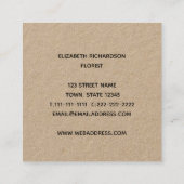 ひまわりフォトコラージュ芸術的クラフト スクエア名刺 (裏面)