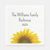 ひまわりフォトサマーファミリーバーベキュー スタンダードランチョンナプキン (正面)