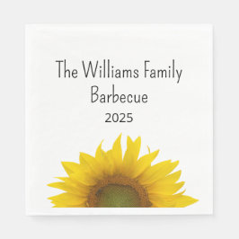 ひまわりフォトサマーファミリーバーベキュー スタンダードランチョンナプキン