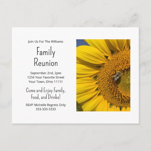 ひまわりフォトサマーファミリー懇親会バーベキュー インビテーションポストカード (正面)