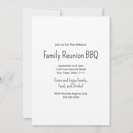 ひまわりフォトサマーファミリー懇親会BBQ 招待状 (裏面)