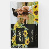 ひまわりフォトスクリプト卒業ようこそパーティー 横断幕 (縦)