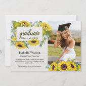 ひまわりフォトスクリプト卒業発表 招待状 (正面)