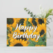 ひまわりフォトビューティフルカスタムハッピーバースデー カード (スタンド正面)