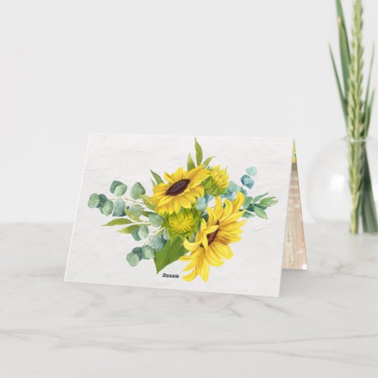 ひまわりフォトフォイル卒業発表 箔グリーティングカード (裏面)